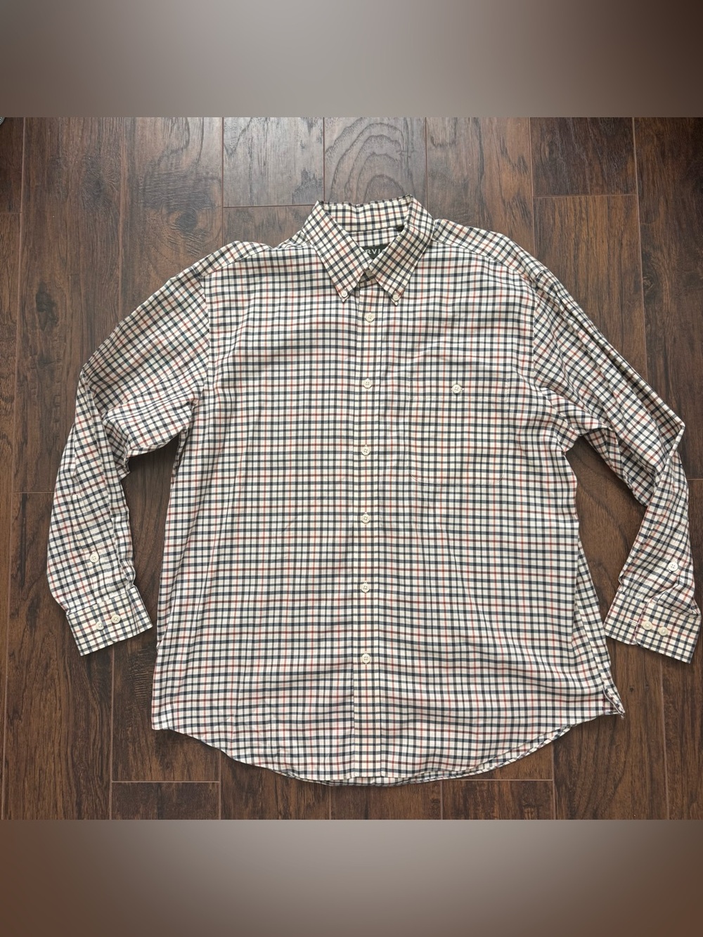Orvis XL Plaid Long Sleeve Button Front Shirt